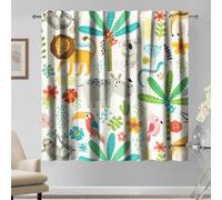 Kzzfqxb 117x183cm Tende per Bambini 2 Pannelli, Animali della Foresta Alberi Uccelli Cactus Cartoni Animati drappeggiate per Bambini Ragazzi Ragazze Camera da Letto per Bambini Asilo Nido