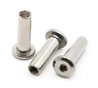 L=6-50mm M3 M4 M5 M6 M8 M10 304 Acciaio inossidabile Rivetto for mobili con testa esagonale a esagono incassato Connettore manicotto di giunzione lingli(Length 6mm,M4 5pcs)