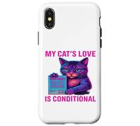 L"amore del mio gatto è condizionale: Meme divertente del contratto di gatto Custodia per iPhone X/XS