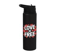 L"amore è uguale a un messaggio positivo gratuito Inspirational Stainless Steel Insulated Water Bottle