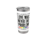 L"amore non è mai stato il problema LGBTQ Pride Rainbow Bicchiere termico in acciaio inox doppia parete