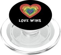 L"amore vince la diversità LGBTQ del cuore arcobaleno carino PopSockets PopGrip per MagSafe