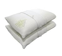 L’ANTICO ARCOLAIO - Coppia Cuscini Memory Foam Antiacaro Anallergico (40x70cm) Cuscini Letto Matrimoniale per Dormire, Guanciale Letto Indeformabile Made in Italy (2, Fodera Aloe Vera, Altezza 11)