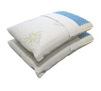 L’ANTICO ARCOLAIO - Coppia Cuscini Memory Foam Struttura Interna Bugnato Antiacaro Anallergico (40x70cm) Cuscini Letto Matrimoniale, Guanciale Letto Made in Italy (2, Federa con Aloe, Altezza 13)
