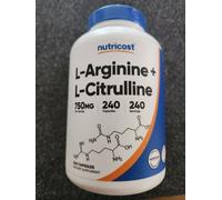 L-Arginina L-Citrullina 750mg, 240 Capsule - Non-GMO 1500mg Per 2 Nutricost