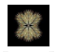L' Arte Gruppo Alyson Fennell (Gold Deco Palm Star) - Stampa Artistica 60 x 60 cm, Carta, Multicolore, 60 x 60 x 1.3 cm