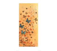 L' Arte Gruppo Farfalle su Warm ocra Lily Greenwood Stampa Artistica, Carta, Multicolore, 50 x 100 x 1.3 cm