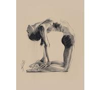 L' Arte Gruppo Hazel Bowman (Camel Pose) - Stampa su Tela 30 x 40 cm, Legno, Multicolore, 30 x 40 x 1.3 cm