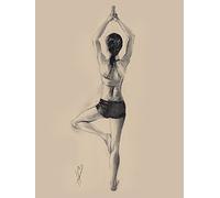 L' Arte Gruppo Hazel Bowman (Tree Pose) - Stampa su Tela 30 x 40 cm, Legno, Multicolore, 30 x 40 x 1.3 cm