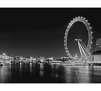 L' Arte Gruppo Heiko Lanio London Eye Stampa su Tela, Legno, Multicolore, 30 x 40 x 1.3 cm
