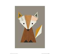 L' Arte Gruppo Little Design Haus (Geometric Fox) - Stampa Artistica 30 x 40 cm, Carta, Multicolore, 30 x 40 x 1.3 cm
