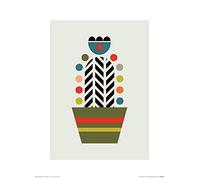 L' Arte Gruppo Little Design Haus (Herringbone Cactus) - Stampa Artistica 30 x 40 cm, Carta, Multicolore, 30 x 40 x 1.3 cm