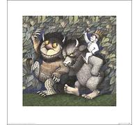 L' Arte Gruppo Maurice Sendak (King Max, Carol And Bull) - Stampa Artistica 40 x 40 cm, Carta, Multicolore, 40 x 40 x 1.3 cm