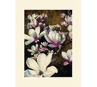 L' Arte Gruppo Sarah Caswell Stampa Seta (Magnolia) - Formato 30 x 40 cm, Carta, Multicolore, 30 x 40 x 1.3 cm