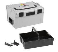 L-BOXX 238, misura 3, colore grigio, personalizzabile con il vostro logo | con inserto di fissaggio nero | strumento di trasporto | ideale per riporre attrezzi
