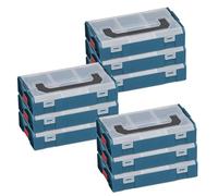 L-BOXX Mini set da 9 pezzi - blu professionale | robuste scatole di assortimento per piccoli pezzi | sistema a clic, impilabili, per uso alimentare | Ideale per professionisti e fai da te