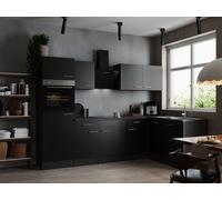 L Cucina Cucinino Winkelküche Grigio Opaco Nero Oliver 280 X 172 CM respekta