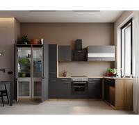 L Cucina Da Incasso Angolare Merle Grigio Eiche 370 cm French Door Respekta