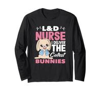 L & D Infermiera I Deliver The Cutest Bunnies Maglia a Manica