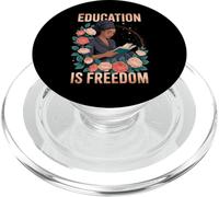 L"educazione divertente è libertà dicendo donne nere con lettore floreale PopSockets PopGrip per MagSafe