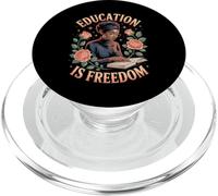 L"educazione divertente è libertà dicendo donne nere con lettore floreale PopSockets PopGrip per MagSafe