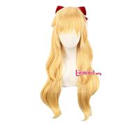 L-email wig Sailor Venus Cosplay Wigs Sailor Moon Minako Aino Cosplay Wig Blonde Loose Wave Long Heat Resistant Synthetic Hair