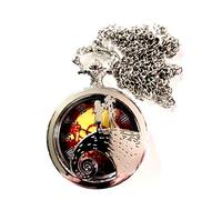 L' ETRANGE Noel de Mr Jack: orologio ciondolo da tasca rotondo argento
