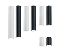L+ Faretto Led soffitto, attacco lampadina GU10, Lampadario cucina moderno cilindro, Plafoniera Led, diametro 6cm, metallo nero bianco, Plafoniera per isola, penisola, bancone bar (Bianco, H10cm)