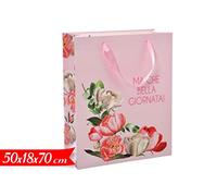 L.FLOWERS SHOPPER CARTA 50x70x18cm 44638