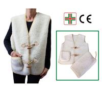 L - Gilet in Lana Merinos Coprispalle Agnellato con Manicotto Scaldamani Unisex