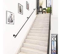 L.HPT 1 piede-20ft. Corrimano - Kit Completo. Ringhiera per Scale in Ferro battuto Nero, corrimano Industriale Antivento per corrimano Interno ed Esterno, con Accessori di Montaggio