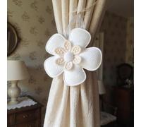 l&j Fermatende, Raccogli Tenda con Calamita Potente Forma a Fiore 2 Pezzi Accessori Tende e Tendine Decorazioni Finestre Fermatende per Camera da Letto Officio Hotel - Calamite per Tende Bianco