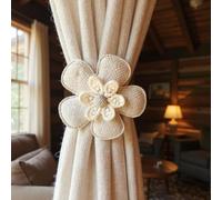 l&j Fermatende, Raccogli Tenda con Calamita Potente Forma a Fiore 2 Pezzi Accessori Tende e Tendine Decorazioni Finestre Fermatende per Camera da Letto Officio Hotel - Calamite per Tende Grigio