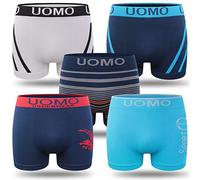 L&K 5 Pack Boxer Uomo Pantaloncini Intimo Microfibra Retro Shorts Multifabrig Mixed Pattern 1202-UN 2XL