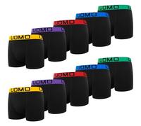 L&K Boxer da Uomo in Cotone, Confezione da 10, Taglie dalla M alla 5XL, Neri con Elastico in Vita Color Neon, vestibilità Comoda Senza Etichette fastidiose 1116-H M