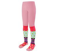 L&K-II 1 paio di collant per ragazze cotone bambini collant opachi collant ragazze con pois e strisce motivi multicolore 2763, 2763D-1, 122 cm-128 cm