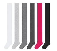 L&K-II 6 paia di Collant per Bambina, Collant per Ragazza, Collant per Neonata per Ragazze con Motivo a Fiori, Punti e Strisce, 6 Pezzi nel Set 27257, 134-140