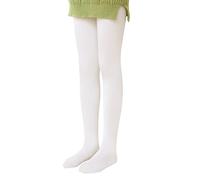 L&K-II Collant Termico Ragazze Bambini Collant con Fodera Interna Inverno Caldo Coprente Senza Cuciture Treggings A Vita Alta Multicolore 4611 bianco 122-128