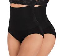 L&K-II Guaina Contenitiva Donna Pancia Piatta Mutande Contenitive Vita Alta Intimo Contenitivo Modellante Slip Dimagrante Shapewear Senza Cuciture (Pacco da 2) XL/2XL