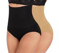 L&K-II Guaina Contenitiva Donna Pancia Piatta Mutande Contenitive Vita Alta Intimo Contenitivo Modellante Slip Dimagrante Shapewear Senza Cuciture (Pacco da 2) XS/S