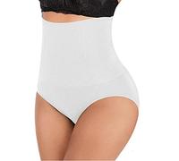 L&K-II Guaina Contenitiva Donna Pancia Piatta Mutande Contenitive Vita Alta Intimo Contenitivo Modellante Slip Dimagrante Shapewear Senza Cuciture Bianco M/L
