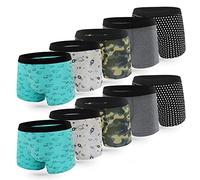 L&K-II Intimo da Ragazzo, Boxer da Bambino Basic, Confezione da 10 Mutande in Cotone per Bambini da 8 a 16 Anni UN3 134/140 Boxer Bambino 10 Anni