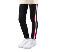 L&K-II Leggings Termici Leggings Invernali per Bambina Leggings Foderati per Bambina con Motivi a Righe mimetiche Cotone 4605B-134/140