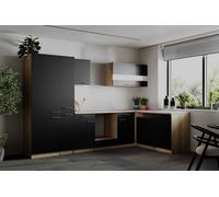 L Küche Einbau Winkelküche Leerblock Merle Respekta 310 cm Schwarz