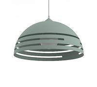 L+ lampadario a sospensione, in metallo, forma cupola, diametro 40cm, made in Italy, verde opaco i efficienza energetica
