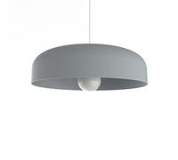 L+ Lampadario a Sospensione Moderno Cilindro in Metallo - Diametro 40cm Attacco E27 - Made in Italy - per Cucina e Soggiorno (Grigio, 40cm)