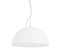 L+ Lampadario a Sospensione Moderno | Lampada Industriale Mezza Sfera in Metallo Made in Italy | Design Elegante per Soggiorno, Cucina, Camera da Letto (Bianco, 60cm, E27)