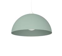L+ Lampadario a Sospensione Moderno | Lampada Industriale Mezza Sfera in Metallo Made in Italy | Design Elegante per Soggiorno, Cucina, Camera da Letto (Verde Salvia, 40cm, E27)