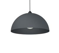 L+ Lampadario a Sospensione Moderno | Lampada Industriale Mezza Sfera in Metallo Made in Italy | Design Elegante per Soggiorno, Cucina, Camera da Letto (Grigio Antracite, 40cm, E27)