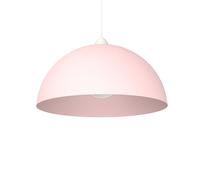 L+ Lampadario a Sospensione Moderno | Lampada Industriale Mezza Sfera in Metallo Made in Italy | Design Elegante per Soggiorno, Cucina, Camera da Letto (Rosa, 40cm, E27)